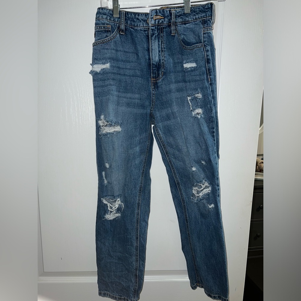 Mid Rise Ripped Jeans